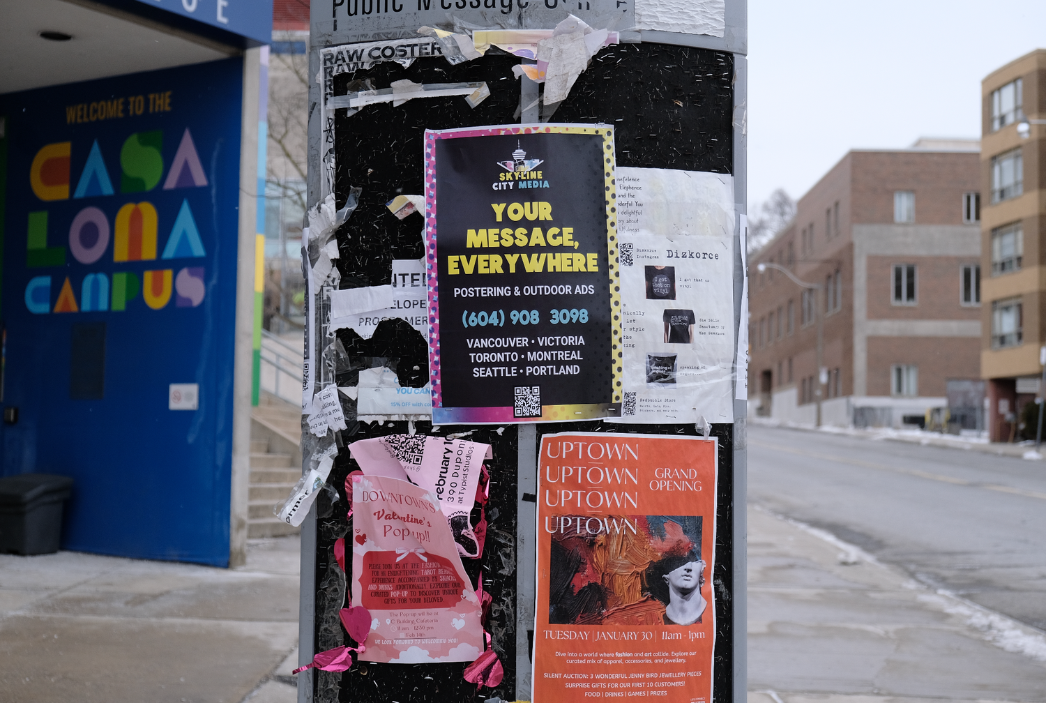 Skyline City Media's posters Toronto with advertising solutions targeting busy streets in the city for a grassroots marketing campaign